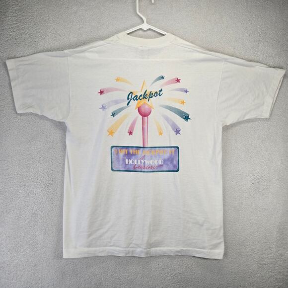 Vintage Hollywood Casino T Shirt Mens XL Las Vegas Single Stitch Jackpot - Picture 1 of 11
